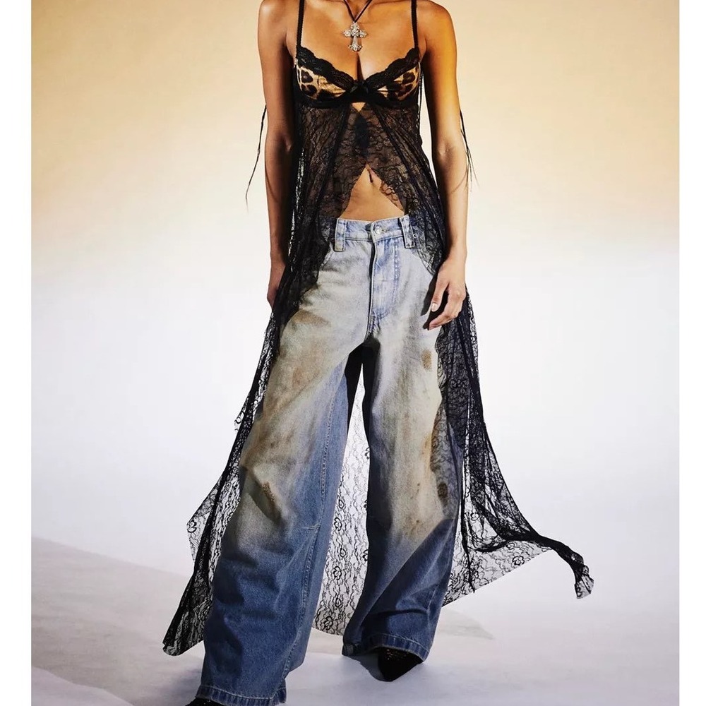 Jaded London Astoria Lace Bralette Top Black Sexy Date Night Cheetah Size 10